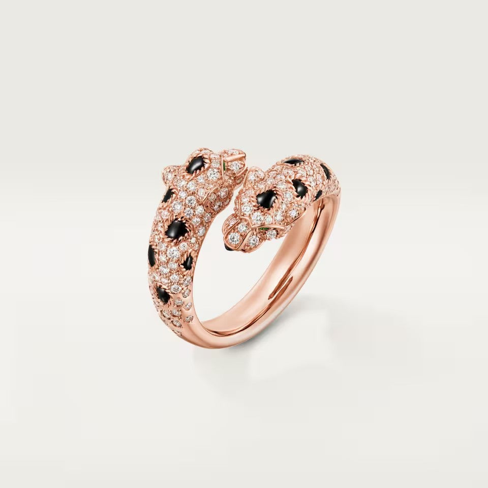 [Ornora Jewelry]PANTHERE DOUBLE HEADED FULL DIAMOND  RING