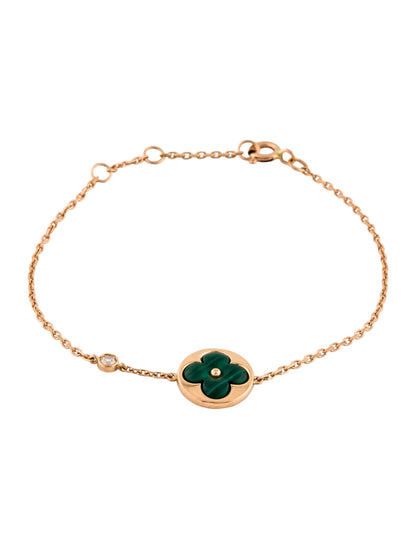 [Ornora Jewelry]SUN MALACHITE 1 DIAMOND PINK GOLD BRACELET