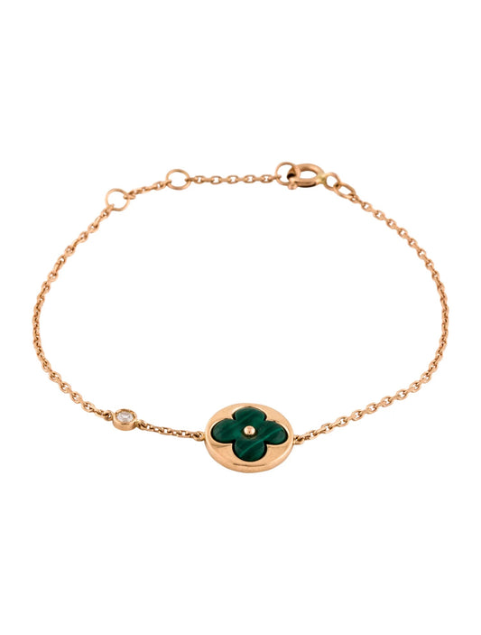 [Ornora Jewelry]SUN MALACHITE 1 DIAMOND PINK GOLD BRACELET