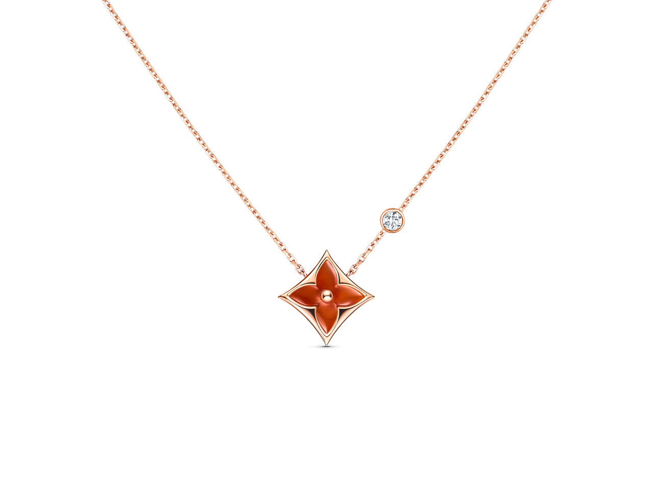 [Ornora Jewelry]STAR NECKLACE PINK GOLD 1 DIAMOND