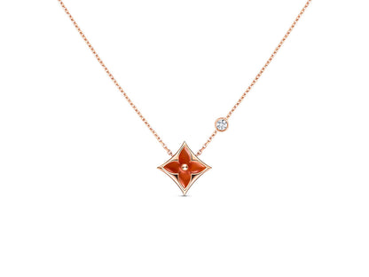 [Ornora Jewelry]STAR NECKLACE PINK GOLD 1 DIAMOND