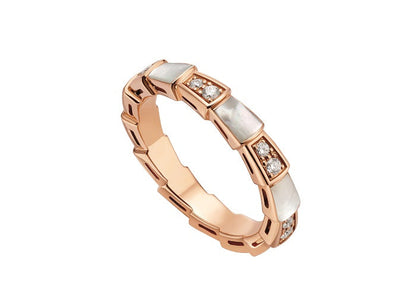 [Ornora Jewelry]SERPENTI RING PINK GOLD DIAMOND MOP 3MM