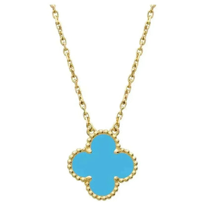 [Ornora Jewelry]CLOVER 15MM VINTAGE TURQUOISE NECKLACE