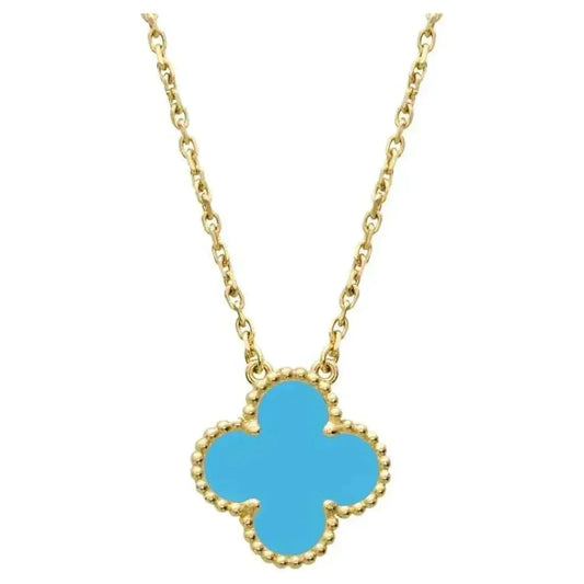 [Ornora Jewelry]CLOVER 15MM VINTAGE TURQUOISE NECKLACE