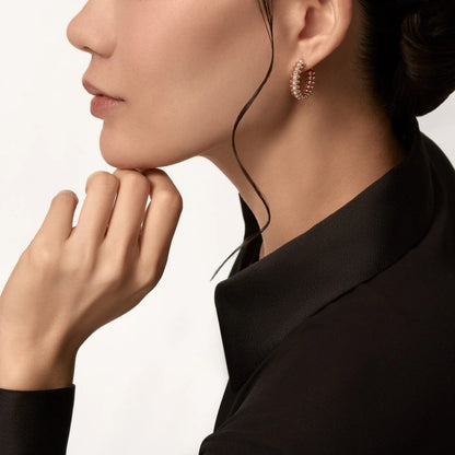 [Ornora Jewelry]CLASH 6.4MM FULL DIAMOND SMALL EARRINGS