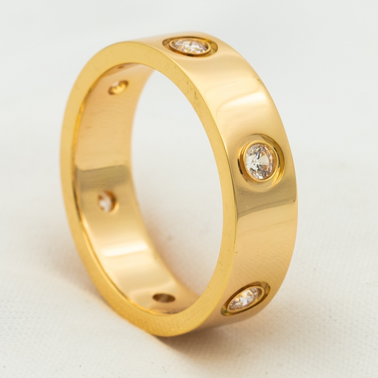 [Ornora Jewelry]LOVE RING 5.5MM 6 DIAMONDS PINK GOLD