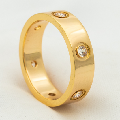 [Ornora Jewelry]LOVE RING 5.5MM 6 DIAMONDS PINK GOLD