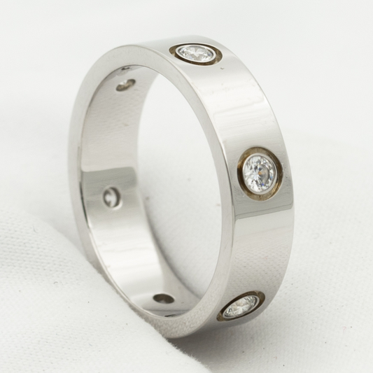 [Ornora Jewelry]LOVE RING 5.5MM 6 DIAMONDS SILVER