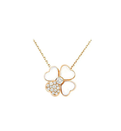 [Ornora Jewelry]CLOVER MOP DIAMOND ROSE GOLD NECKLACE