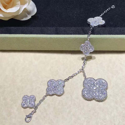 [Ornora Jewelry]CLOVER 6 MOTIFS SILVER DIAMOND BRACELET