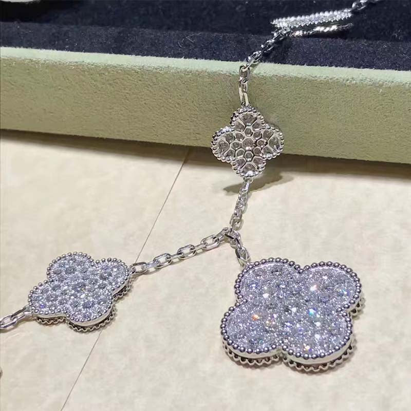 [Ornora Jewelry]CLOVER 6 MOTIFS SILVER DIAMOND BRACELET