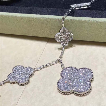 [Ornora Jewelry]CLOVER 6 MOTIFS SILVER DIAMOND BRACELET