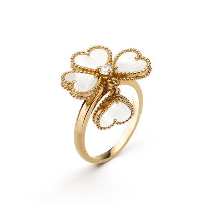 [Ornora Jewelry]SWEET CLOVER WHITE MOP RING
