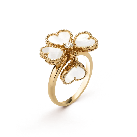 [Ornora Jewelry]SWEET CLOVER WHITE MOP RING