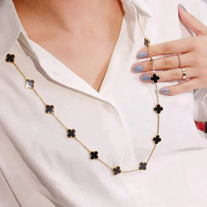 [Ornora Jewelry]CLOVER 20 MOTIFS ONYX NECKLACE