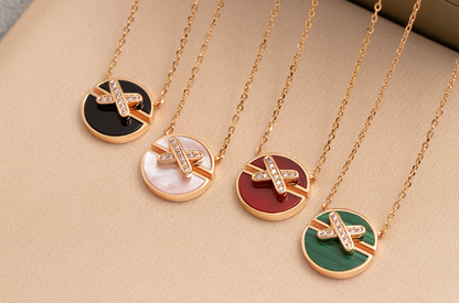 [Ornora Jewelry]JEUX DE PINK GOLD DIAMOND NECKLACE