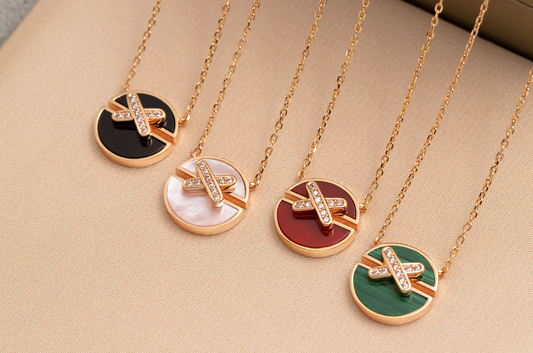 [Ornora Jewelry]JEUX DE PINK GOLD DIAMOND NECKLACE