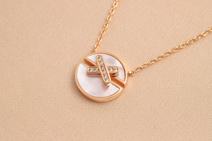 [Ornora Jewelry]JEUX DE PINK GOLD DIAMOND NECKLACE