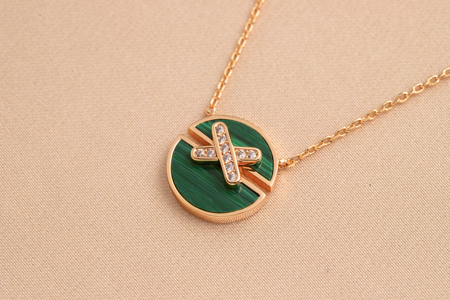 [Ornora Jewelry]JEUX DE PINK GOLD DIAMOND NECKLACE