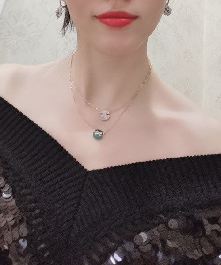 [Ornora Jewelry]JEUX DE PINK GOLD DIAMOND NECKLACE
