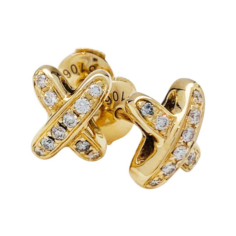 [Ornora Jewelry]JEUX DE GOLD DIAMOND EARRINGS