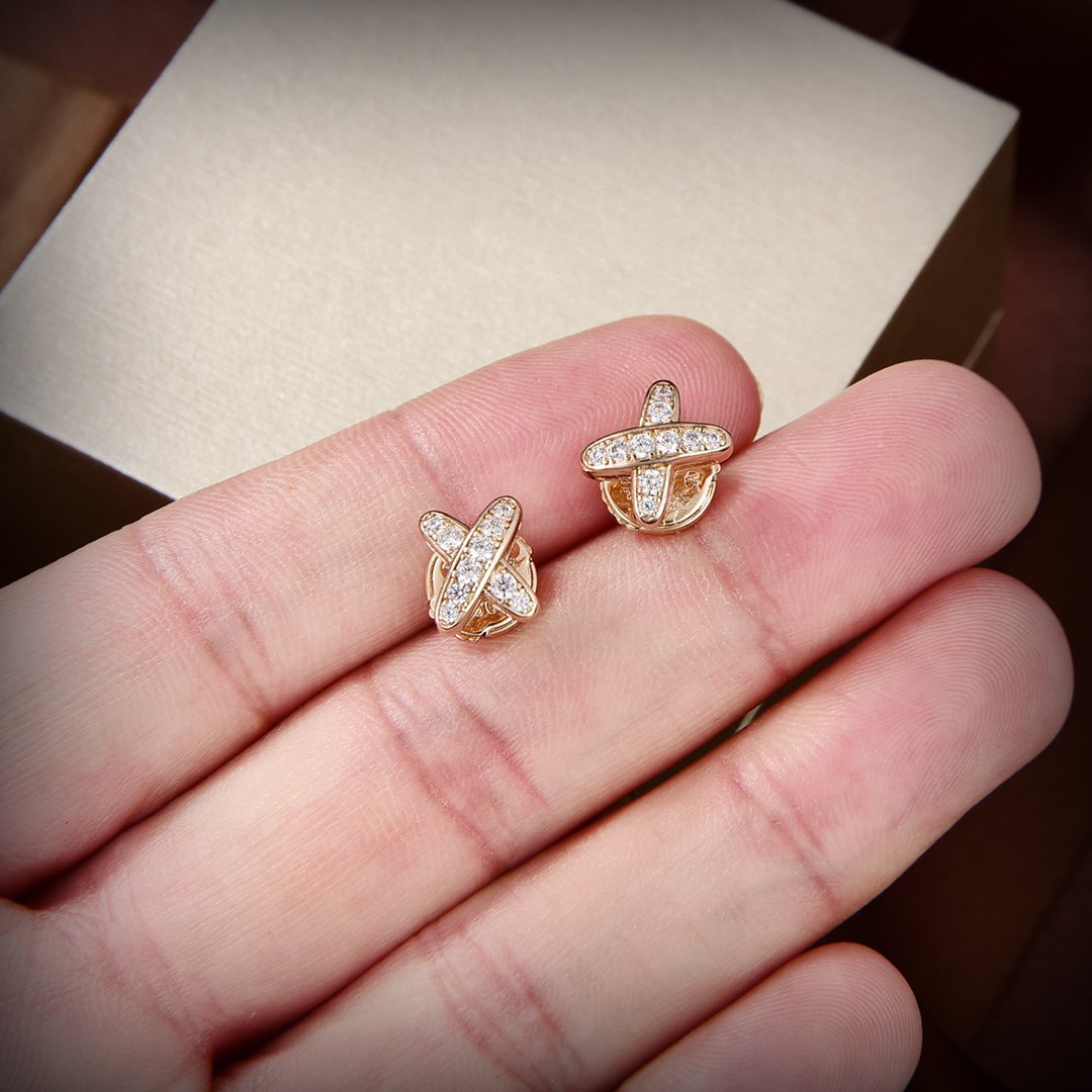 [Ornora Jewelry]JEUX DE GOLD DIAMOND EARRINGS