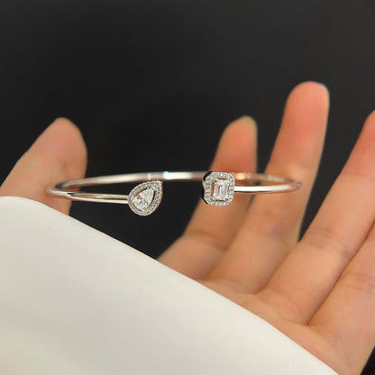 [Ornora Jewelry]JONC FLEX MY TWIN TOI & MOI SILVER DIAMOND BRACELET