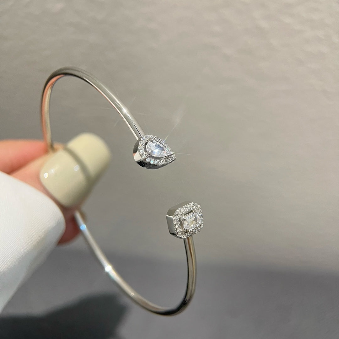 [Ornora Jewelry]JONC FLEX MY TWIN TOI & MOI SILVER DIAMOND BRACELET