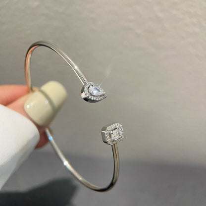 [Ornora Jewelry]JONC FLEX MY TWIN TOI & MOI SILVER DIAMOND BRACELET