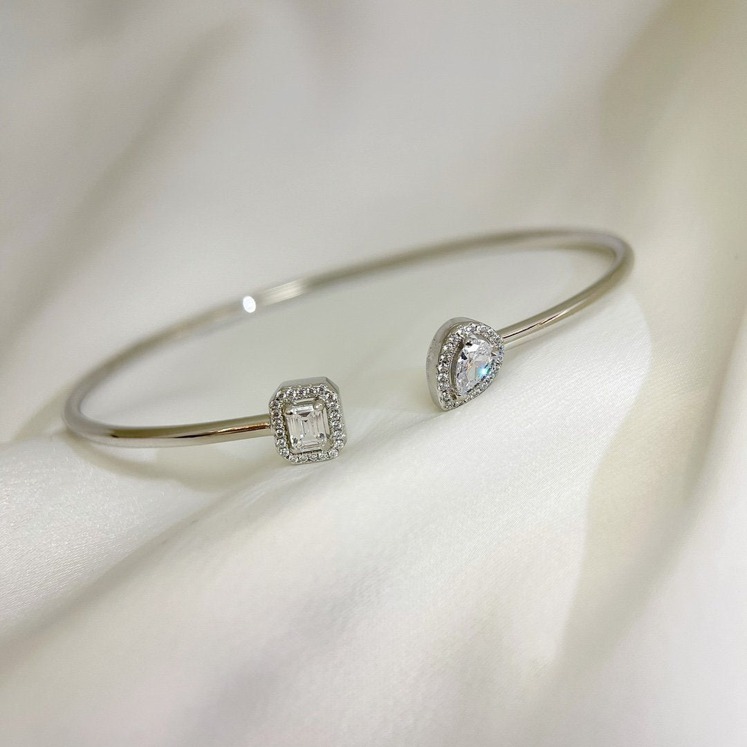 [Ornora Jewelry]JONC FLEX MY TWIN TOI & MOI SILVER DIAMOND BRACELET