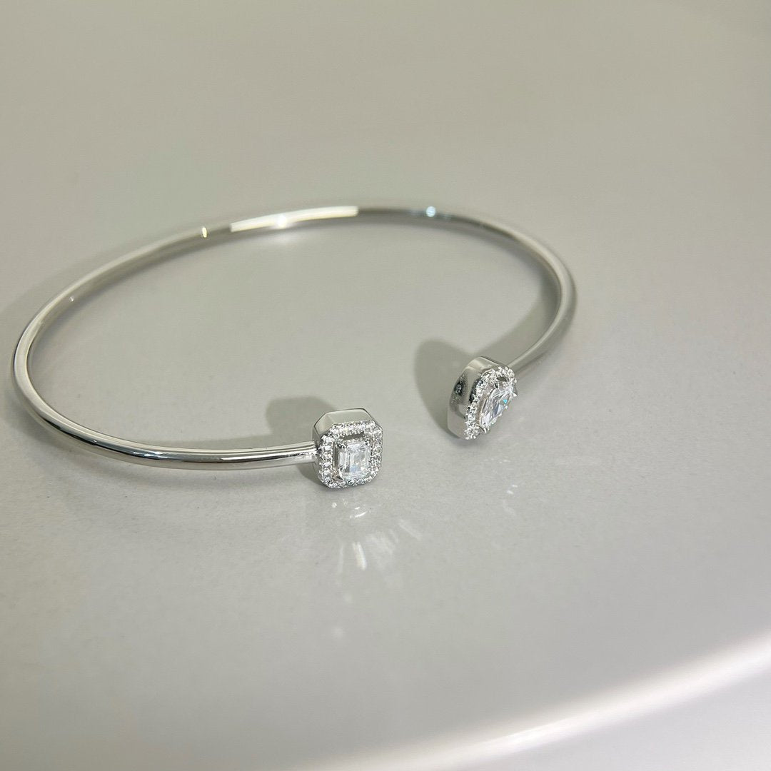 [Ornora Jewelry]JONC FLEX MY TWIN TOI & MOI SILVER DIAMOND BRACELET