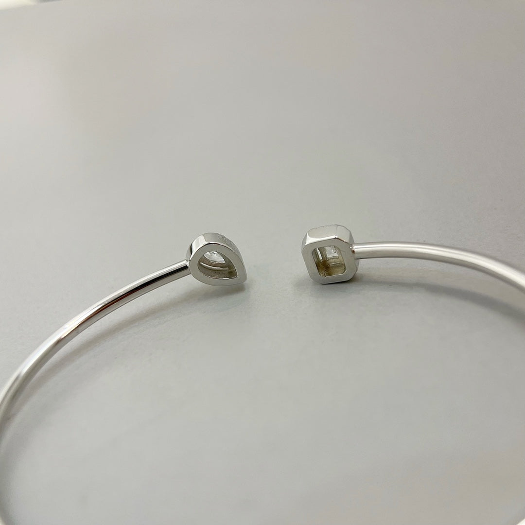 [Ornora Jewelry]JONC FLEX MY TWIN TOI & MOI SILVER DIAMOND BRACELET