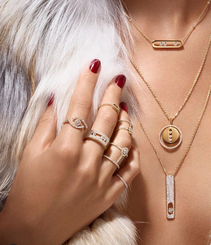 [Ornora Jewelry]LUCKY MOVE PM NECKLACE PINK GOLD DIAMOND