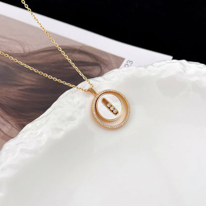 [Ornora Jewelry]LUCKY MOVE MM NACRE BLANCHE DIAMOND NECKLACE