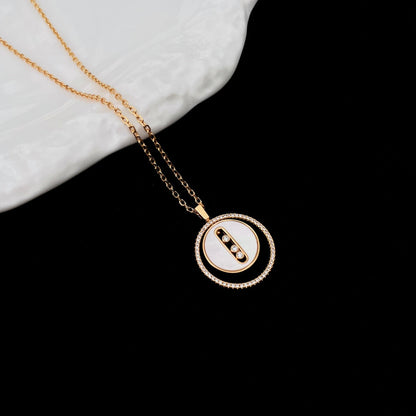 [Ornora Jewelry]LUCKY MOVE MM NACRE BLANCHE DIAMOND NECKLACE