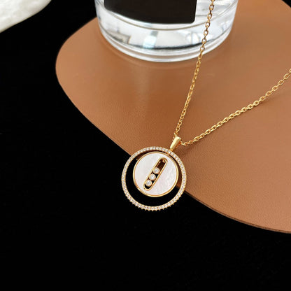 [Ornora Jewelry]LUCKY MOVE MM NACRE BLANCHE DIAMOND NECKLACE