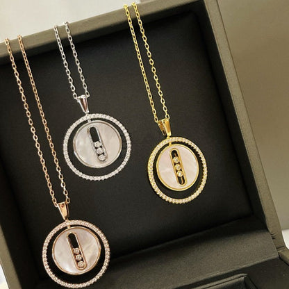 [Ornora Jewelry]LUCKY MOVE MM NACRE BLANCHE DIAMOND NECKLACE