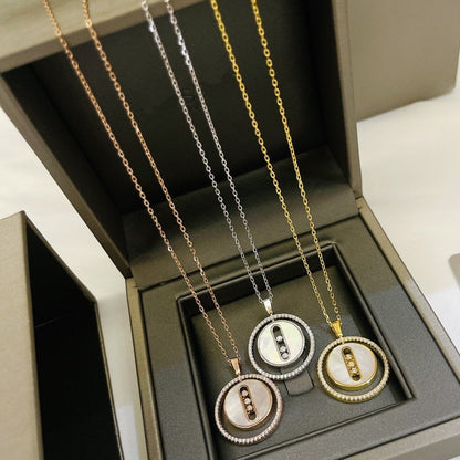 [Ornora Jewelry]LUCKY MOVE MM NACRE BLANCHE DIAMOND NECKLACE