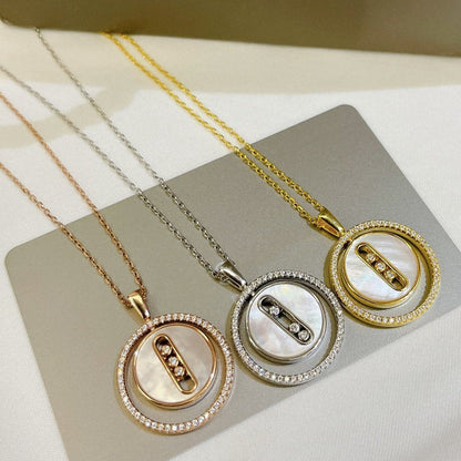 [Ornora Jewelry]LUCKY MOVE MM NACRE BLANCHE DIAMOND NECKLACE