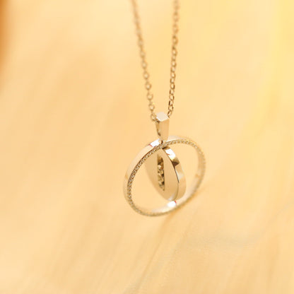 [Ornora Jewelry]LUCKY MOVE MM SILVER DIAMOND NECKLACE