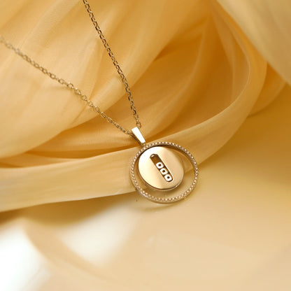[Ornora Jewelry]LUCKY MOVE MM SILVER DIAMOND NECKLACE