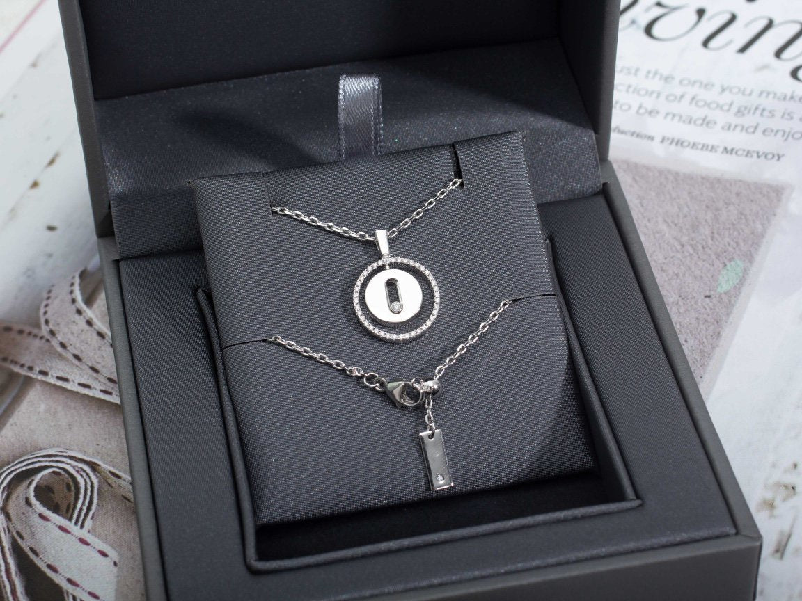 [Ornora Jewelry]LUCKY MOVE PM NECKLACE SILVER DIAMOND