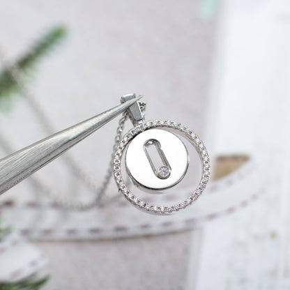 [Ornora Jewelry]LUCKY MOVE PM NECKLACE SILVER DIAMOND