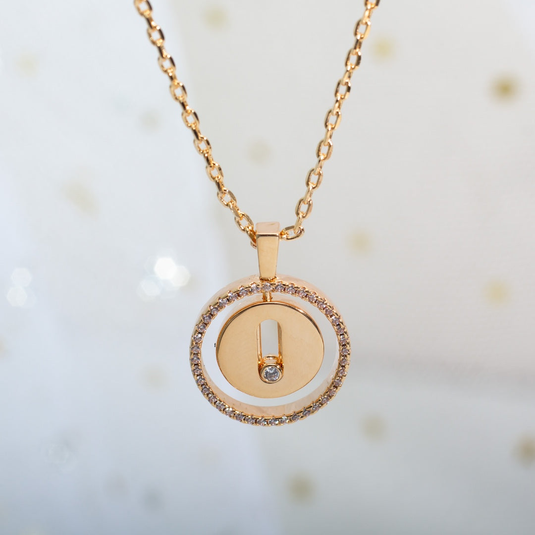 [Ornora Jewelry]LUCKY MOVE PM NECKLACE PINK GOLD DIAMOND