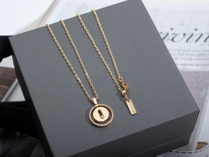[Ornora Jewelry]LUCKY MOVE PM NECKLACE PINK GOLD DIAMOND