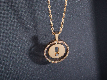 [Ornora Jewelry]LUCKY MOVE PM NECKLACE PINK GOLD DIAMOND