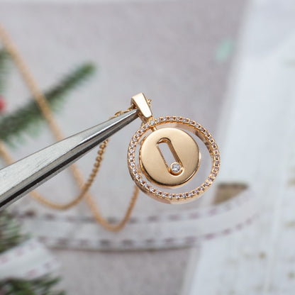 [Ornora Jewelry]LUCKY MOVE PM NECKLACE PINK GOLD DIAMOND