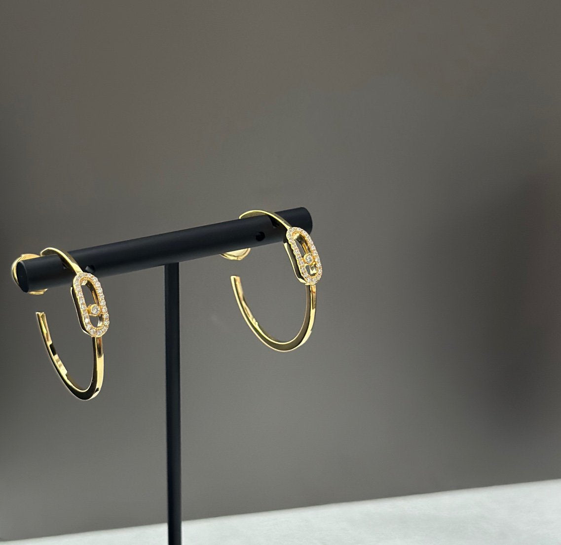 [Ornora Jewelry]CREOLES MOVE UNO PM DIAMOND EARRINGS