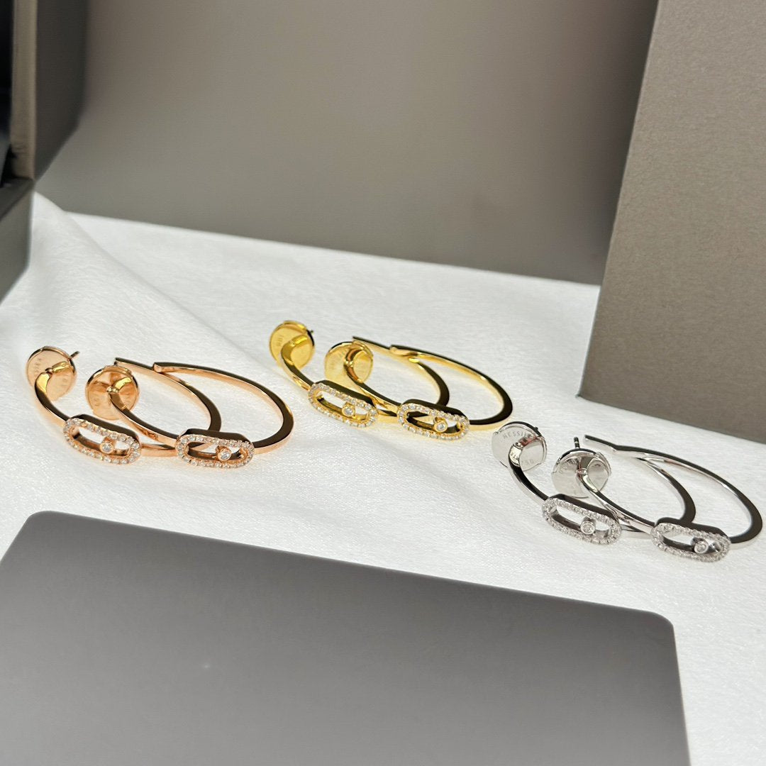 [Ornora Jewelry]CREOLES MOVE UNO PM DIAMOND EARRINGS