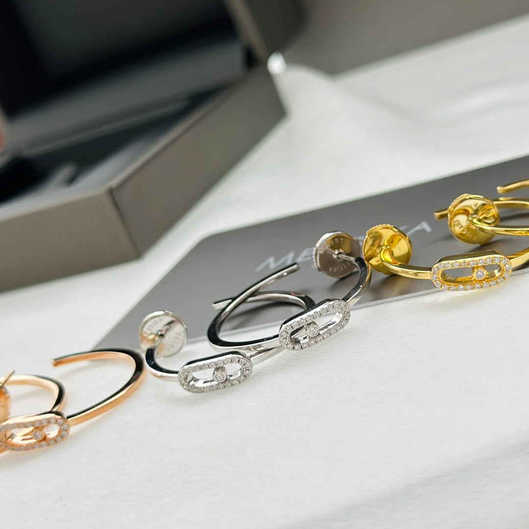 [Ornora Jewelry]CREOLES MOVE UNO PM DIAMOND EARRINGS